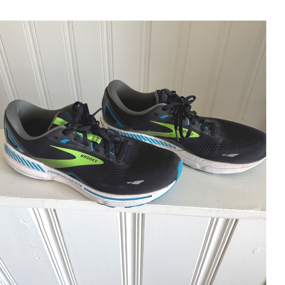 Brooks Adrenaline GTS 23 Mens Running Shoes Black Lime Blue 1103911D006 Size 13